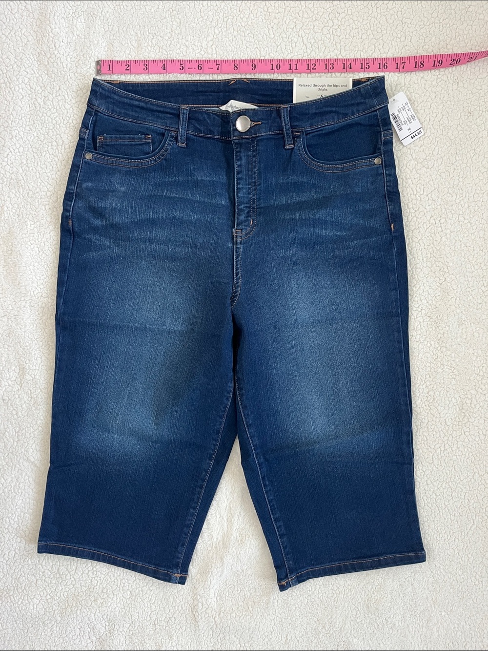 Christopher & Banks Dark Blue Denim Capris with Contrast Stitching